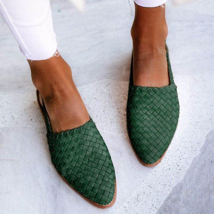 Breathable Slingback Flats for Women – Closed Toe & Textured