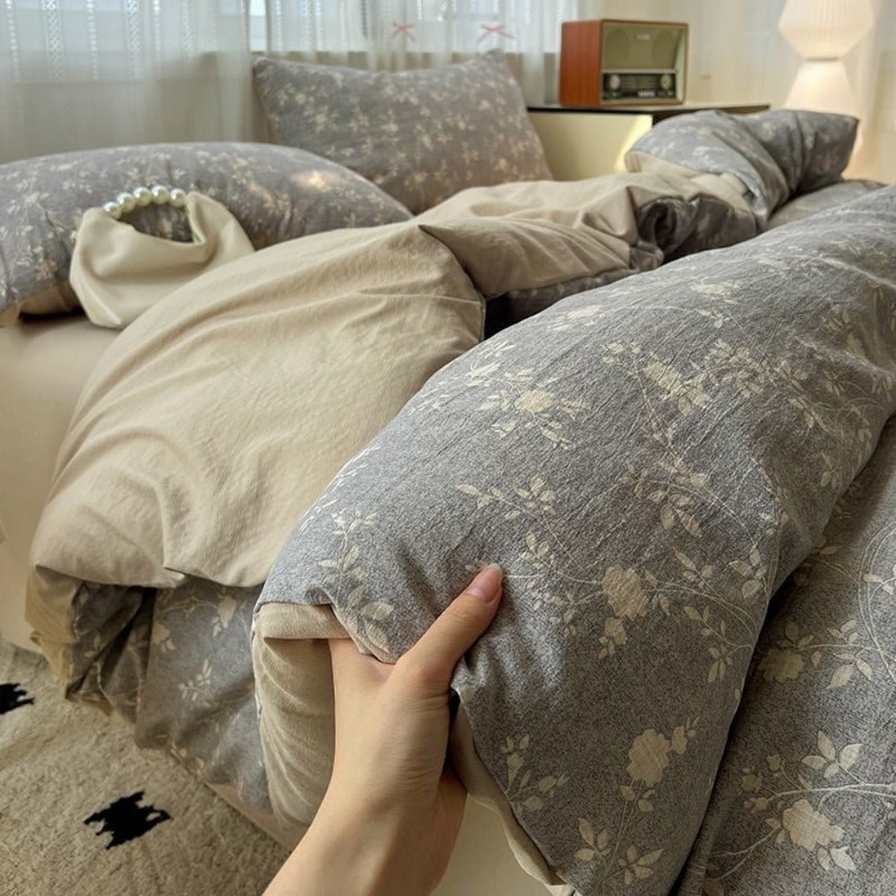 Floral Cotton Duvet Cover Bedding Set for Bedroom - Emanuela
