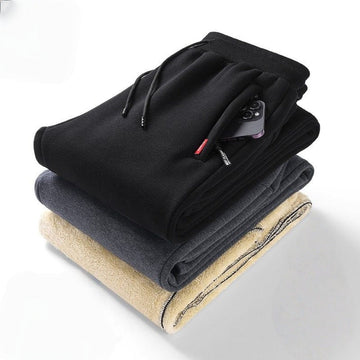 Fleece Lined Sweatpants with Elastic Waist for Men - Matilde