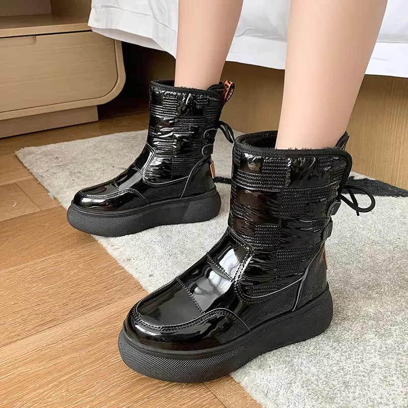 Waterproof Warm Ankle Boots for Women with Cozy Lining