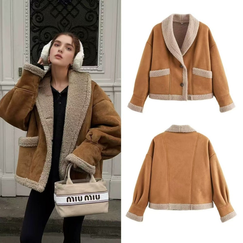 Faux Shearling Jacket with Pockets for Women - Vittoria