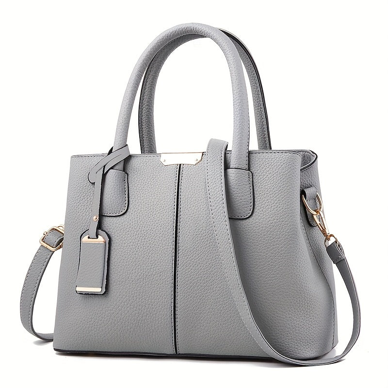 Women’s Leather Handbag with Structured Tote and Crossbody Strap