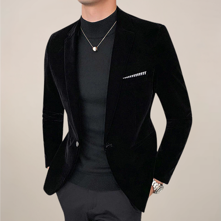 Men's Notched Lapel Formal Blazer Jacket | Slim Fit