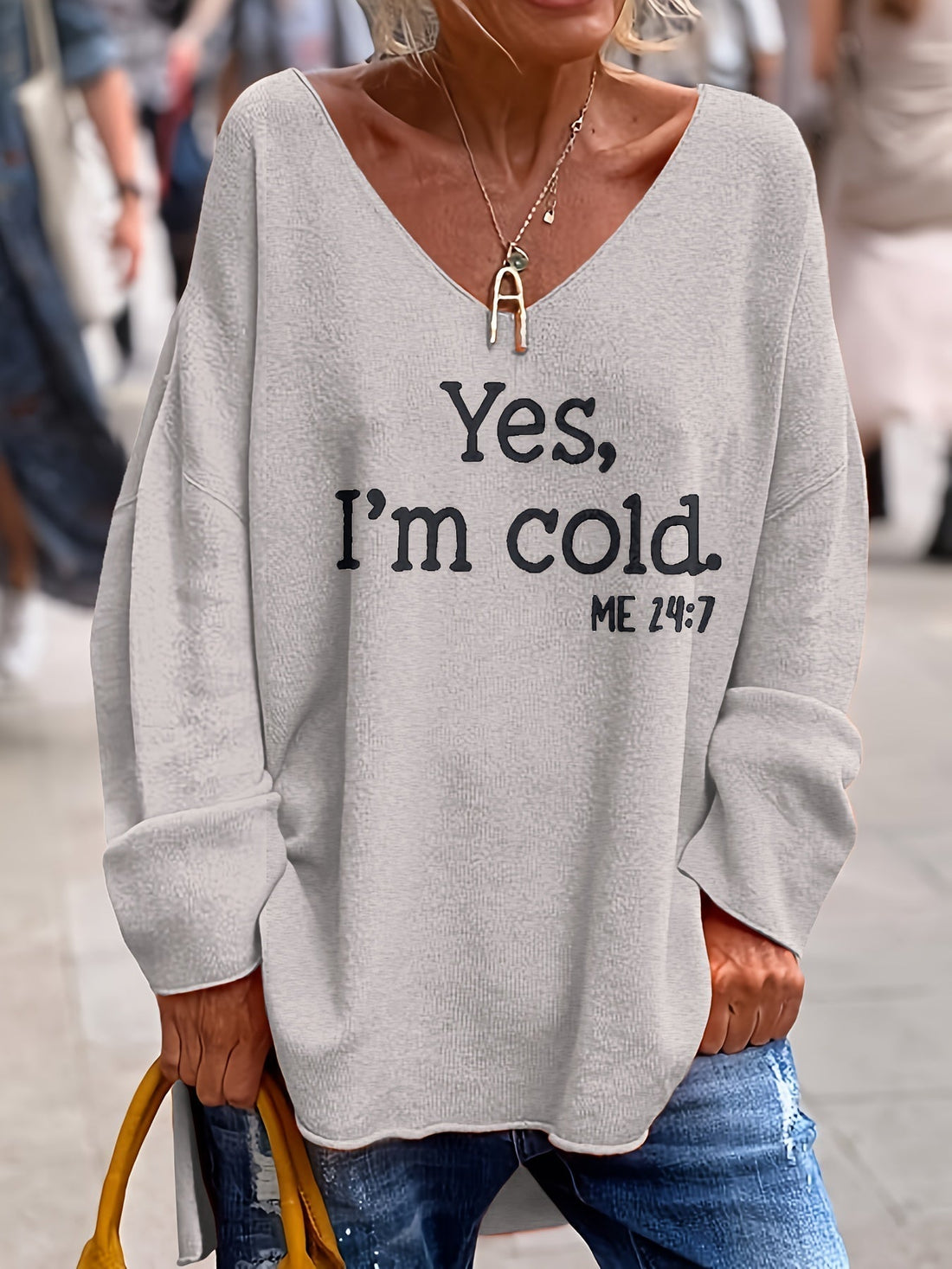 Casual Plus Size V-Neck Sweater for Women