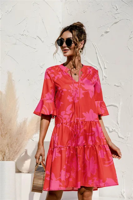 Summer Mini Dress for Women – Drop Waist Design