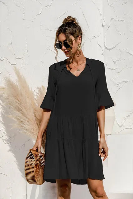 Summer Mini Dress for Women – Drop Waist Design