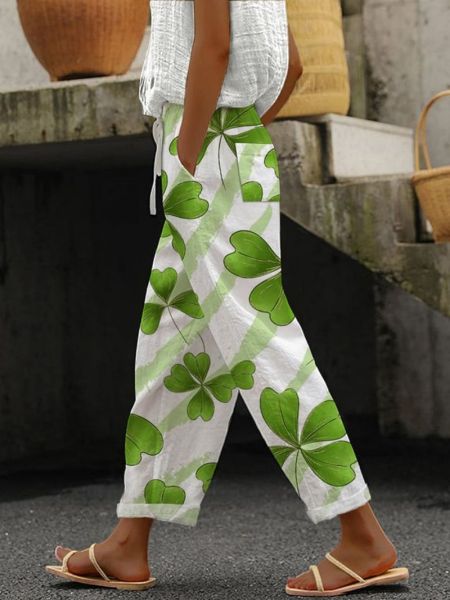 Summer Printed Cropped Pants for Women