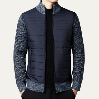 Men's Quilted Knit Jacket | Zip Up