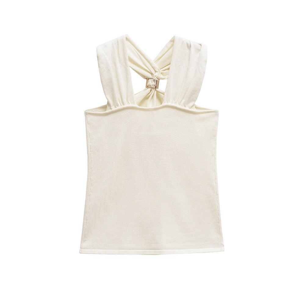 Sleeveless Knot Strap Tank Top in Multiple Colors for Women - Livia