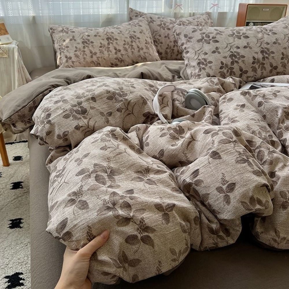 Floral Cotton Duvet Cover Bedding Set for Bedroom - Emanuela