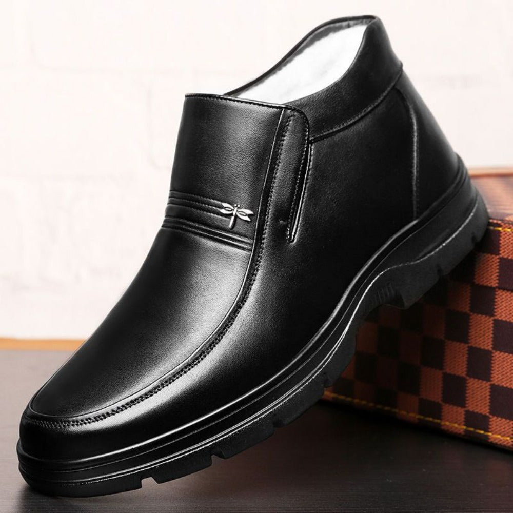 Leather Fleece Lined Winter Boots for Men - Serena