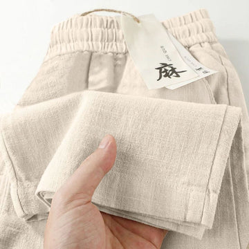 Linen Elastic Waist Pants for Women - Ylenia