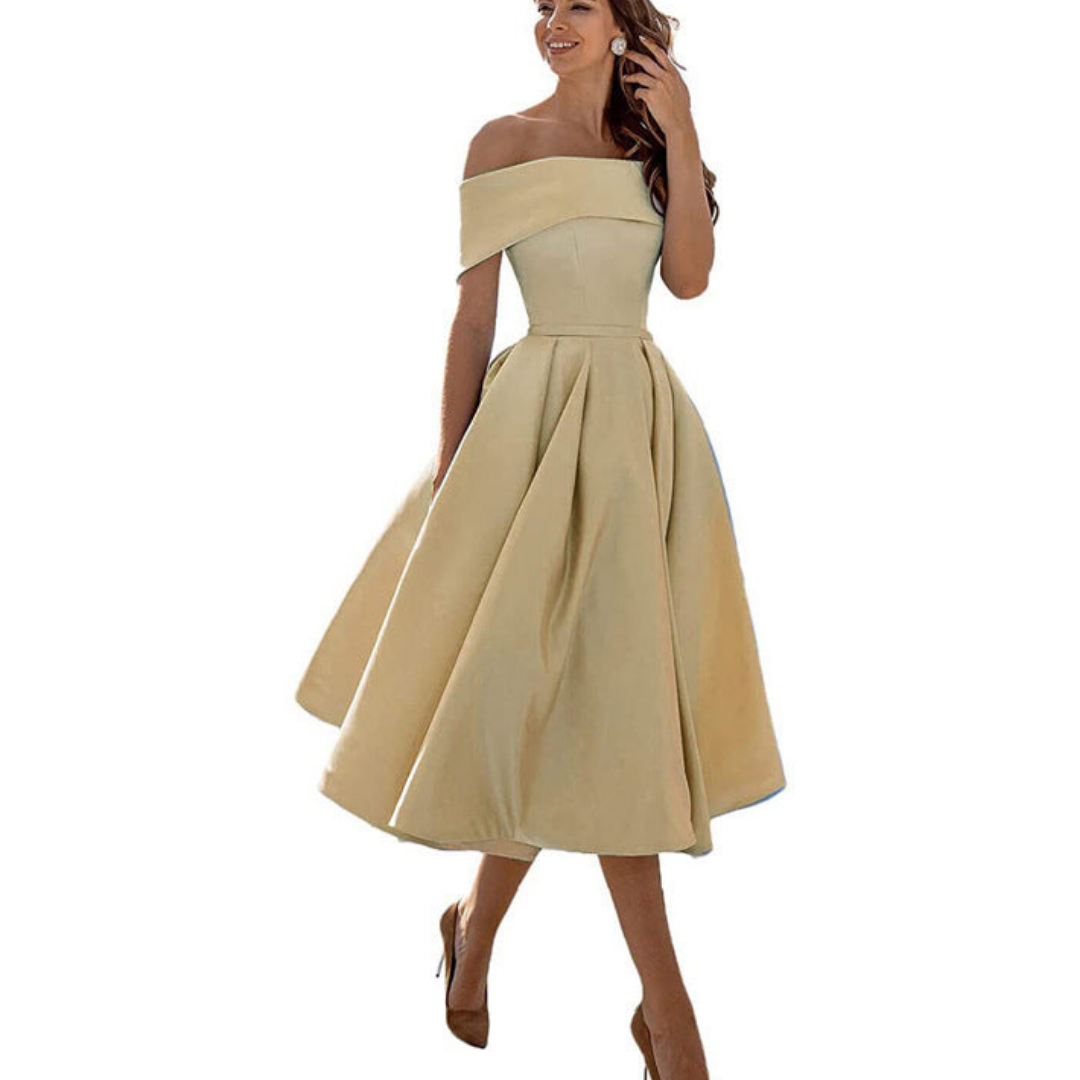 Timeless Off-Shoulder Midi Dress for Women