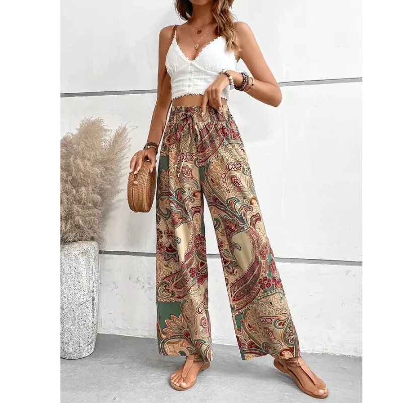 Boho Style Wide Leg Pants for Women