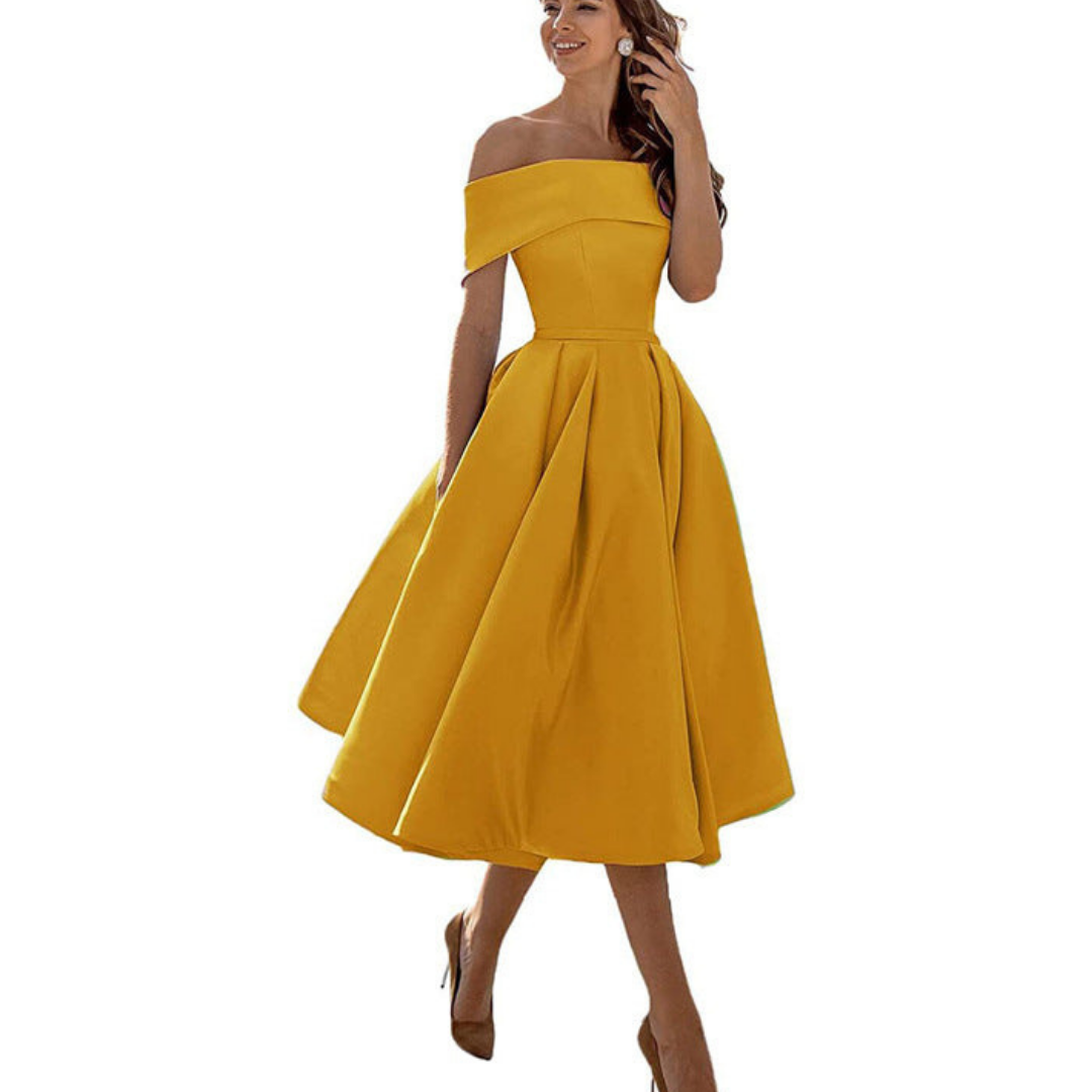 Timeless Off-Shoulder Midi Dress for Women