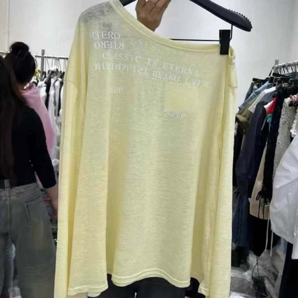 Graphic Print Long Sleeve T Shirt for Women - Nella