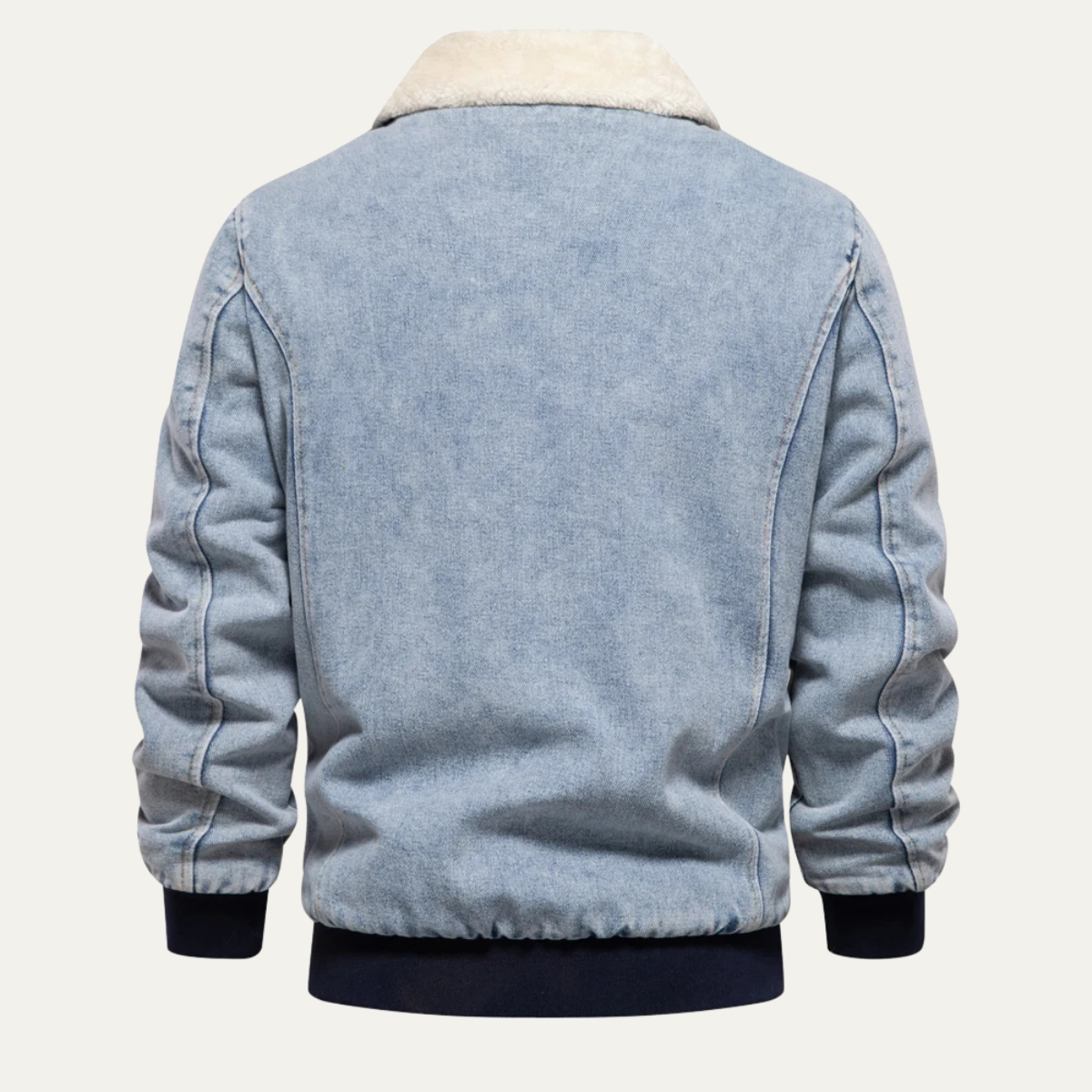Men's Fleece Collar Jacket | Warm Denim