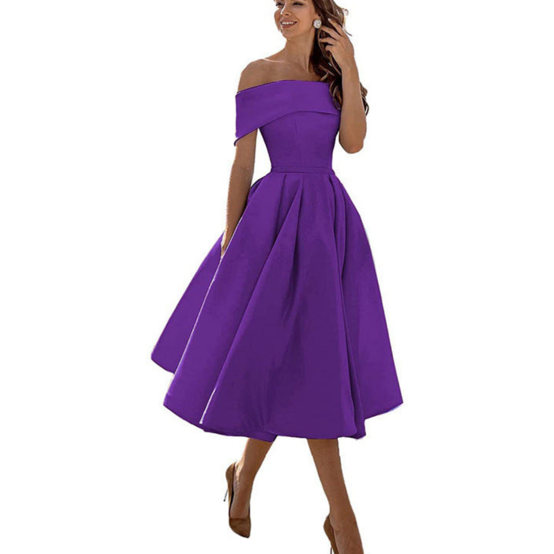 Timeless Off-Shoulder Midi Dress for Women