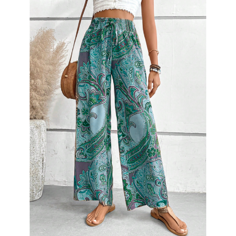 Boho Style Wide Leg Pants for Women