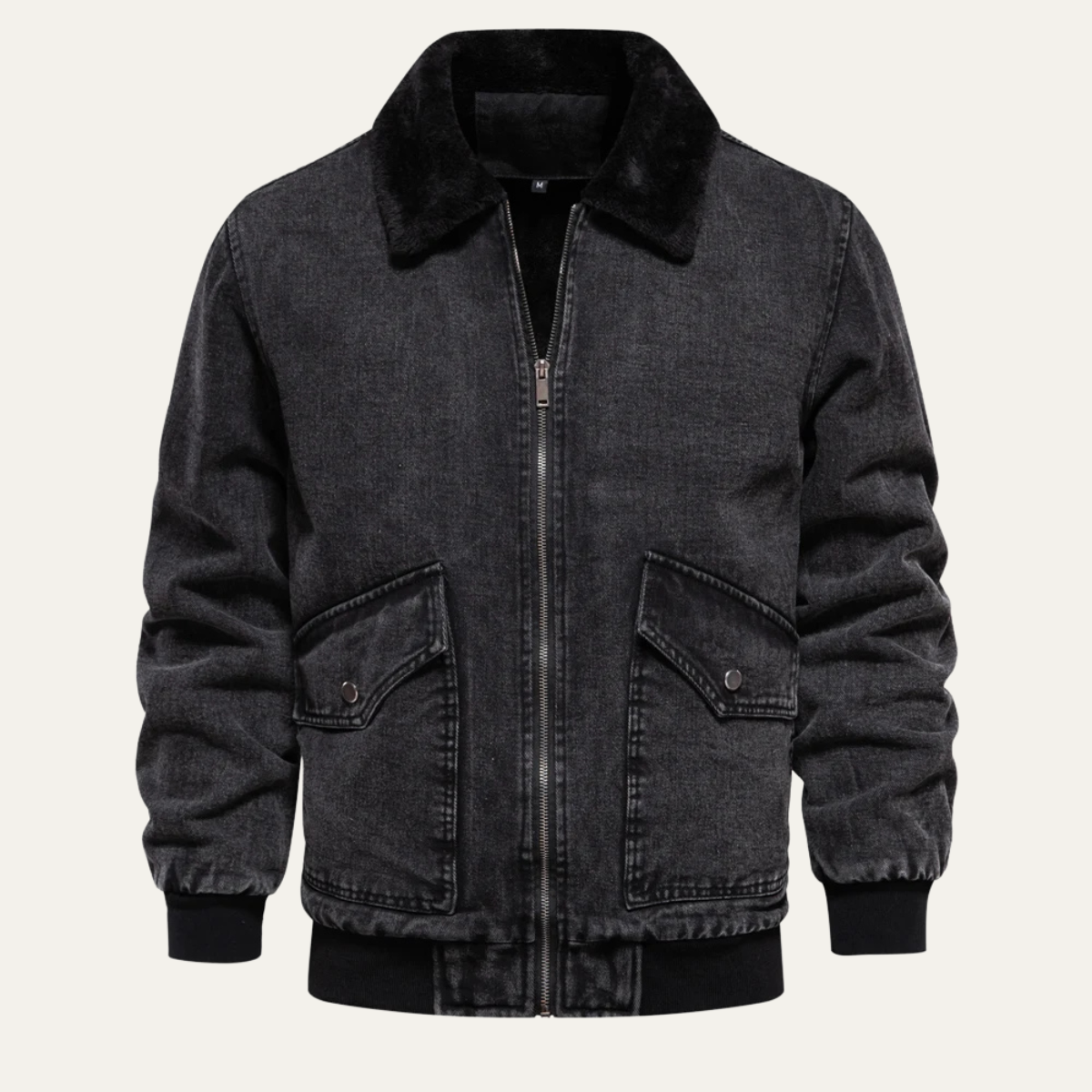 Men's Fleece Collar Jacket | Warm Denim