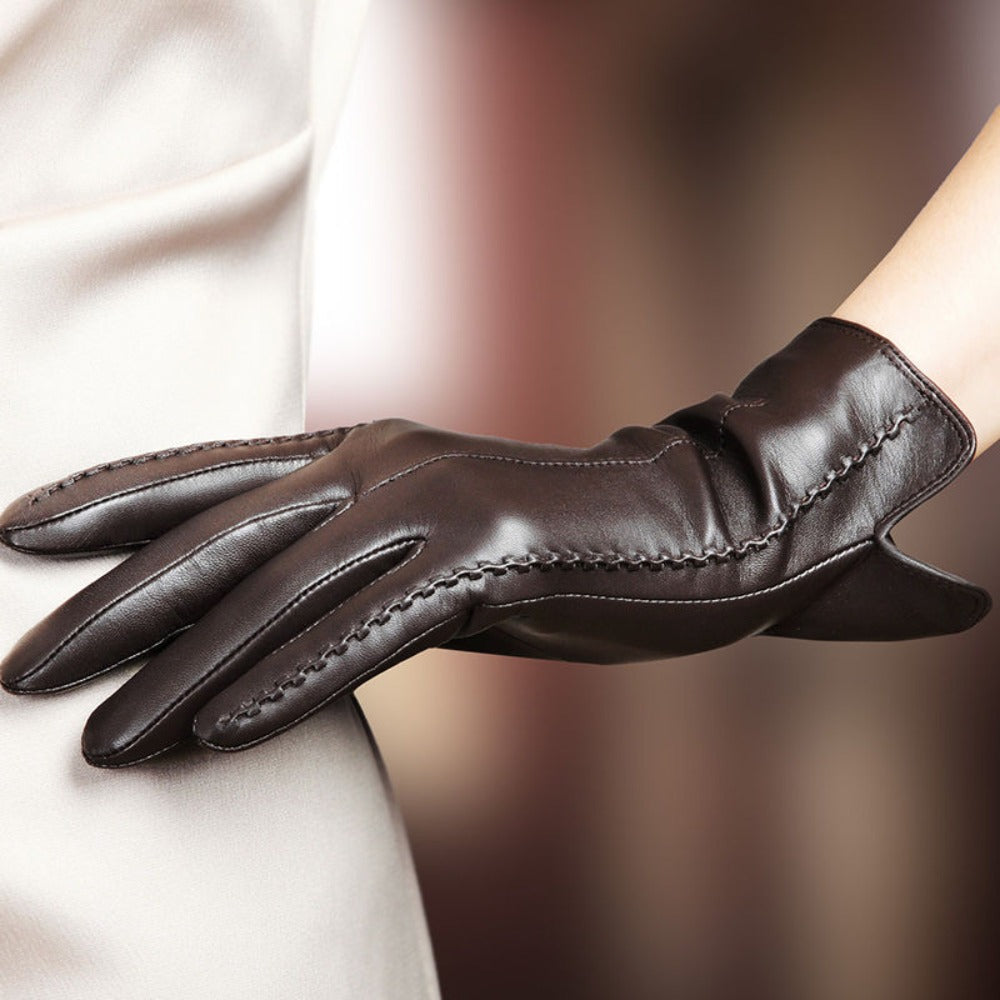 Sheepskin Leather Fleece Lined Gloves for Women - Bruna