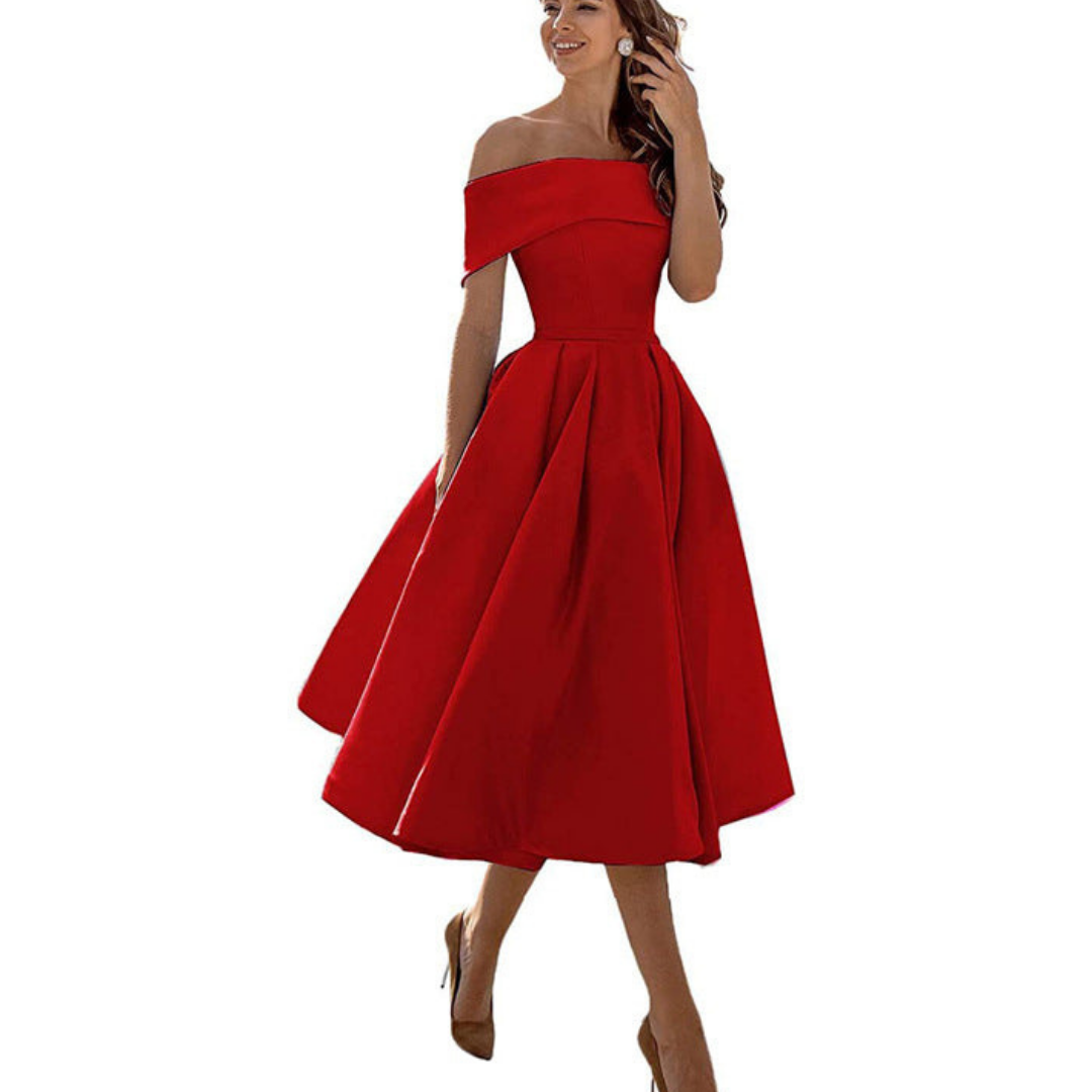 Timeless Off-Shoulder Midi Dress for Women