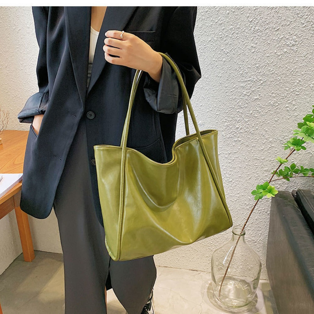 Large Faux Leather Shoulder Bag for Women - Raffaella