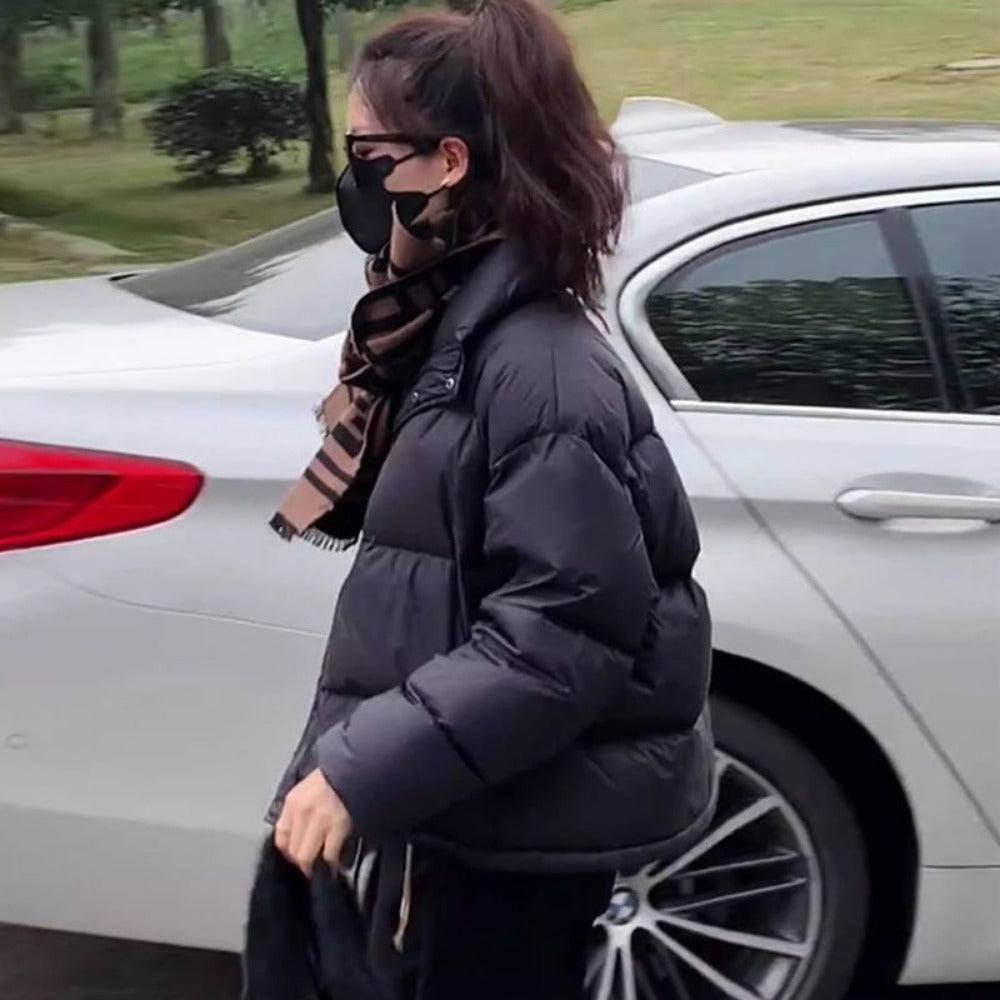 Puffer Jacket with High Collar for Women - Ada