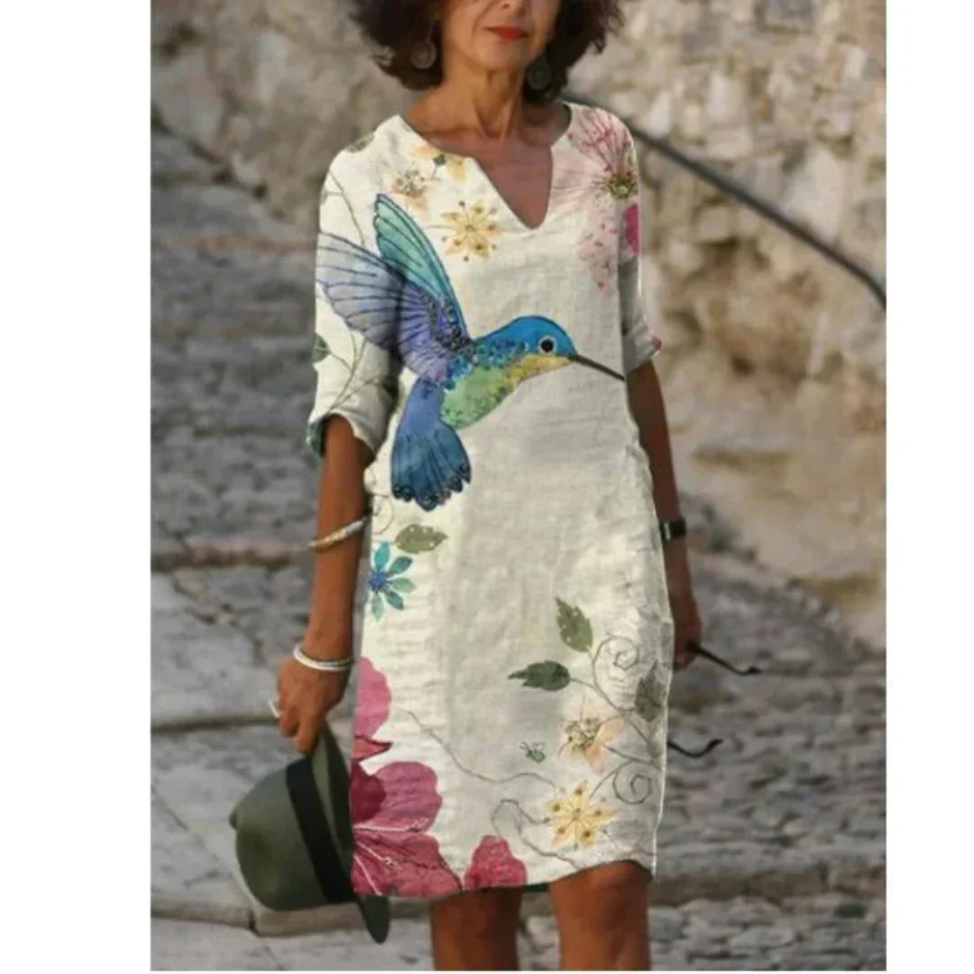 Casual Graphic Mini Dress for Women – Summer Comfort