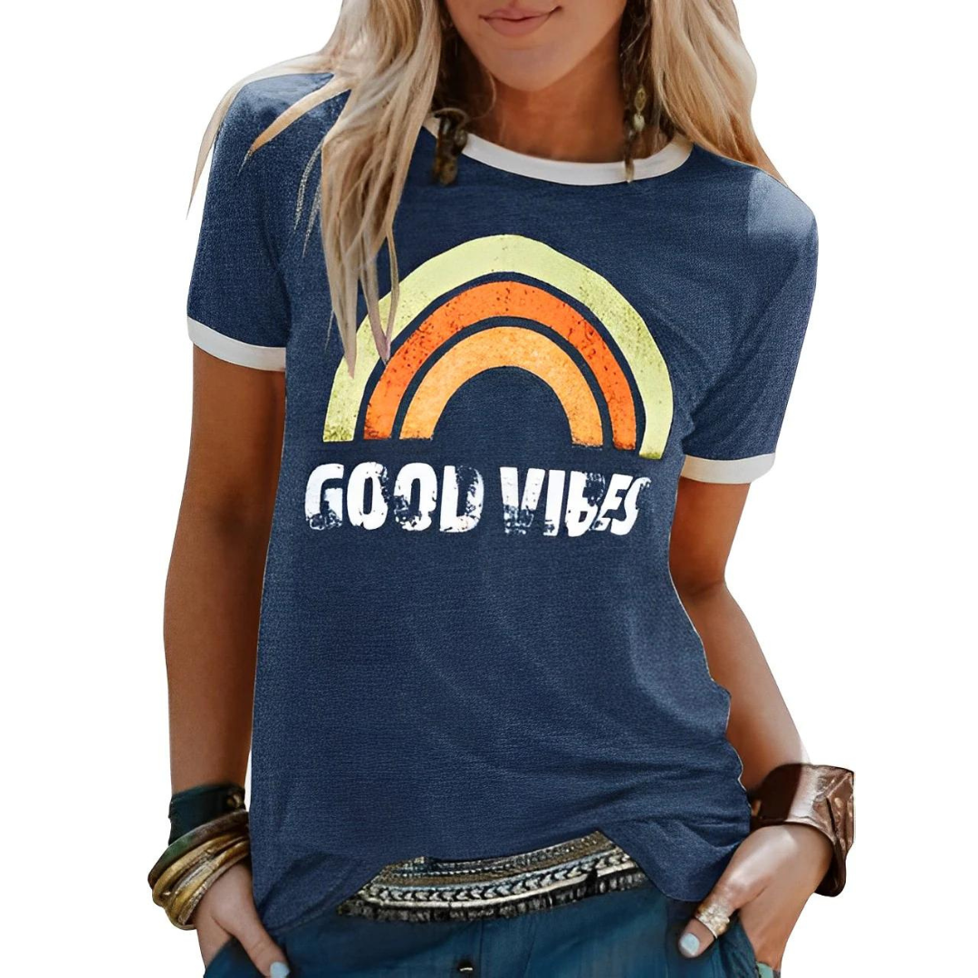 Printed Crew Neck Casual T-Shirt for Women Summer Wear