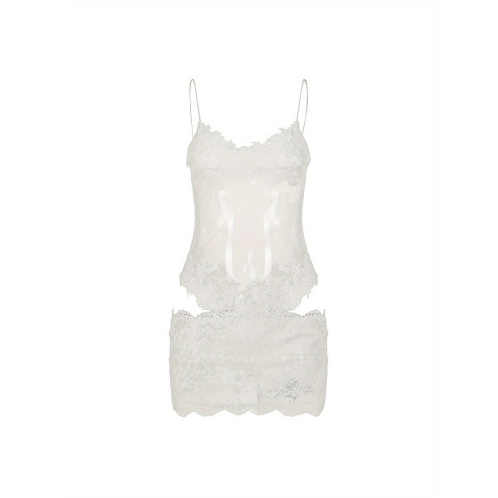 Lace Detail Mini Dress for Women - Eugenia