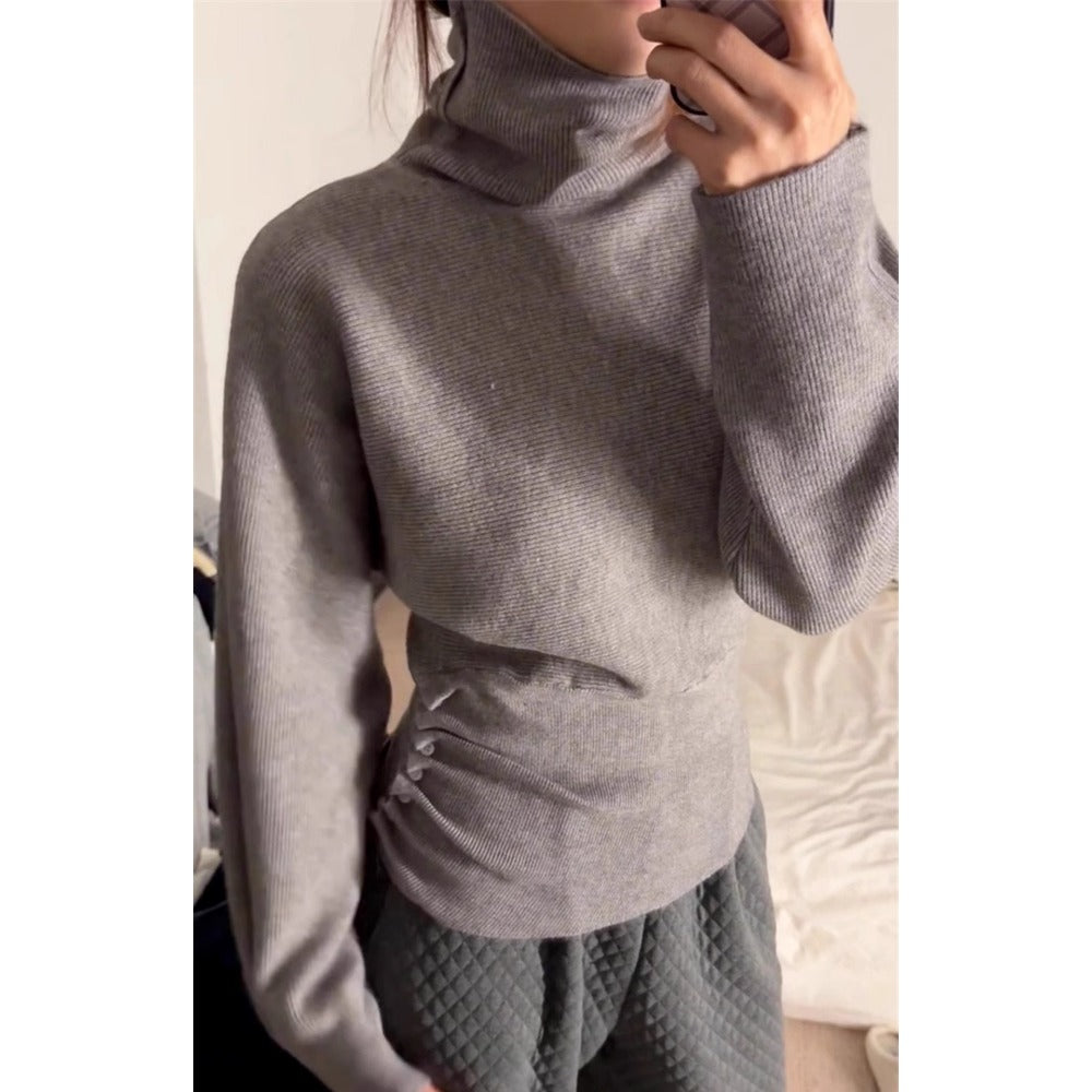 Ribbed Turtleneck Sweater with Long Sleeves for Women - Giada