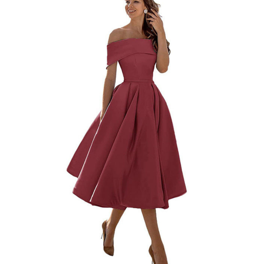 Timeless Off-Shoulder Midi Dress for Women