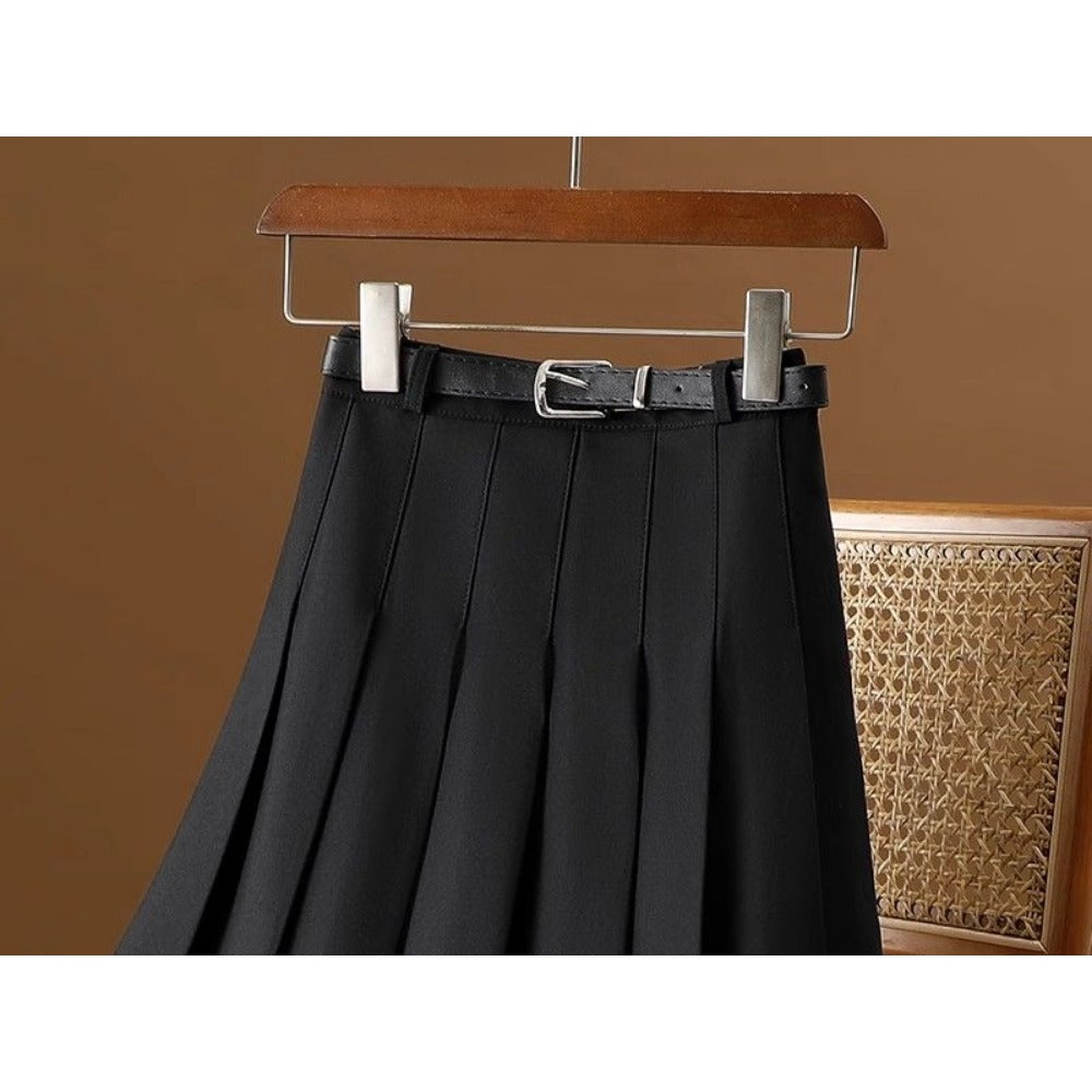 Pleated Midi Skirt for Women - Rebecca