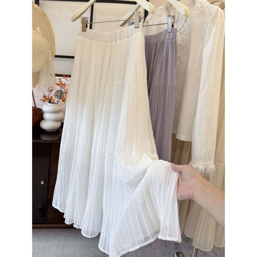 Pleated Maxi Skirt for Women - Carlotta