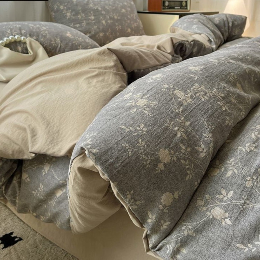 Floral Cotton Duvet Cover Bedding Set for Bedroom - Emanuela
