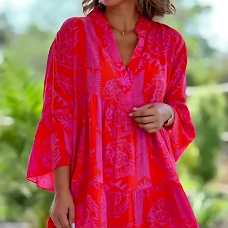 Casual Summer Midi Dress with Half Sleeves for Women