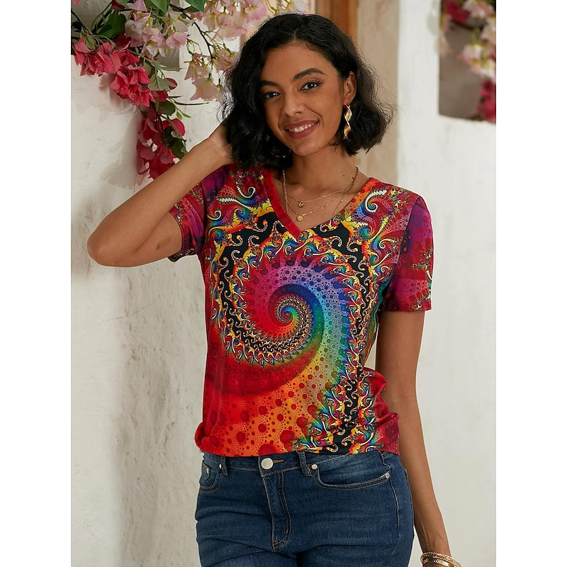 Soft Summer Top with V-Neck and Short Sleeves for Women