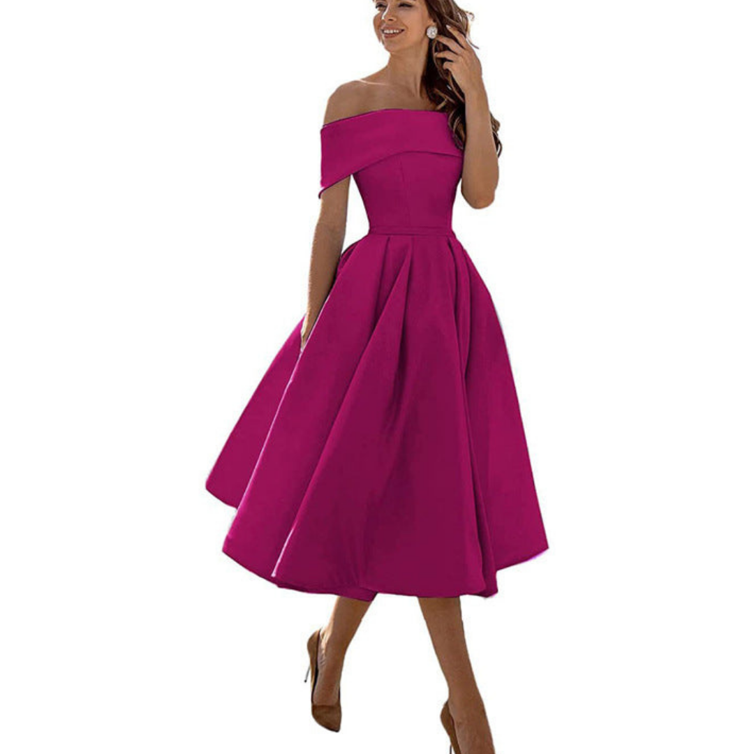 Timeless Off-Shoulder Midi Dress for Women