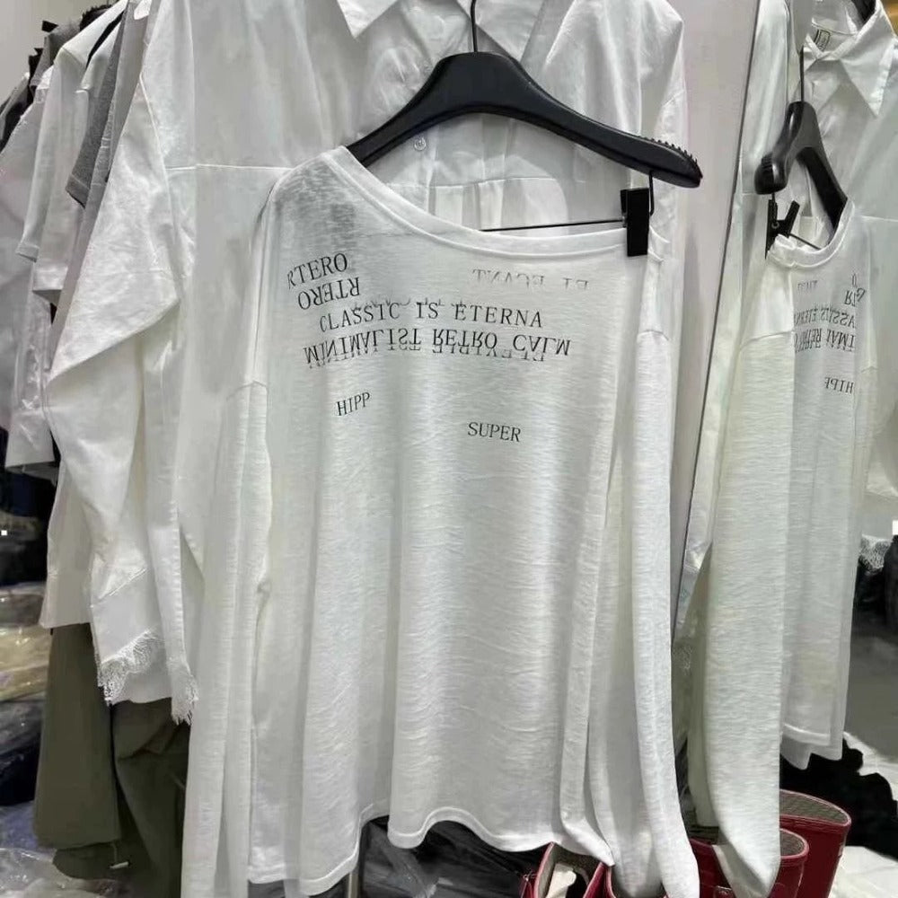 Graphic Print Long Sleeve T Shirt for Women - Nella