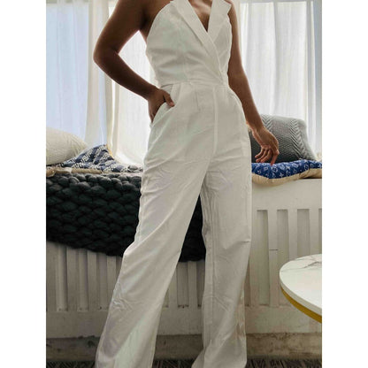 Strapless Wide Leg Jumpsuit with Pockets for Women - Sara