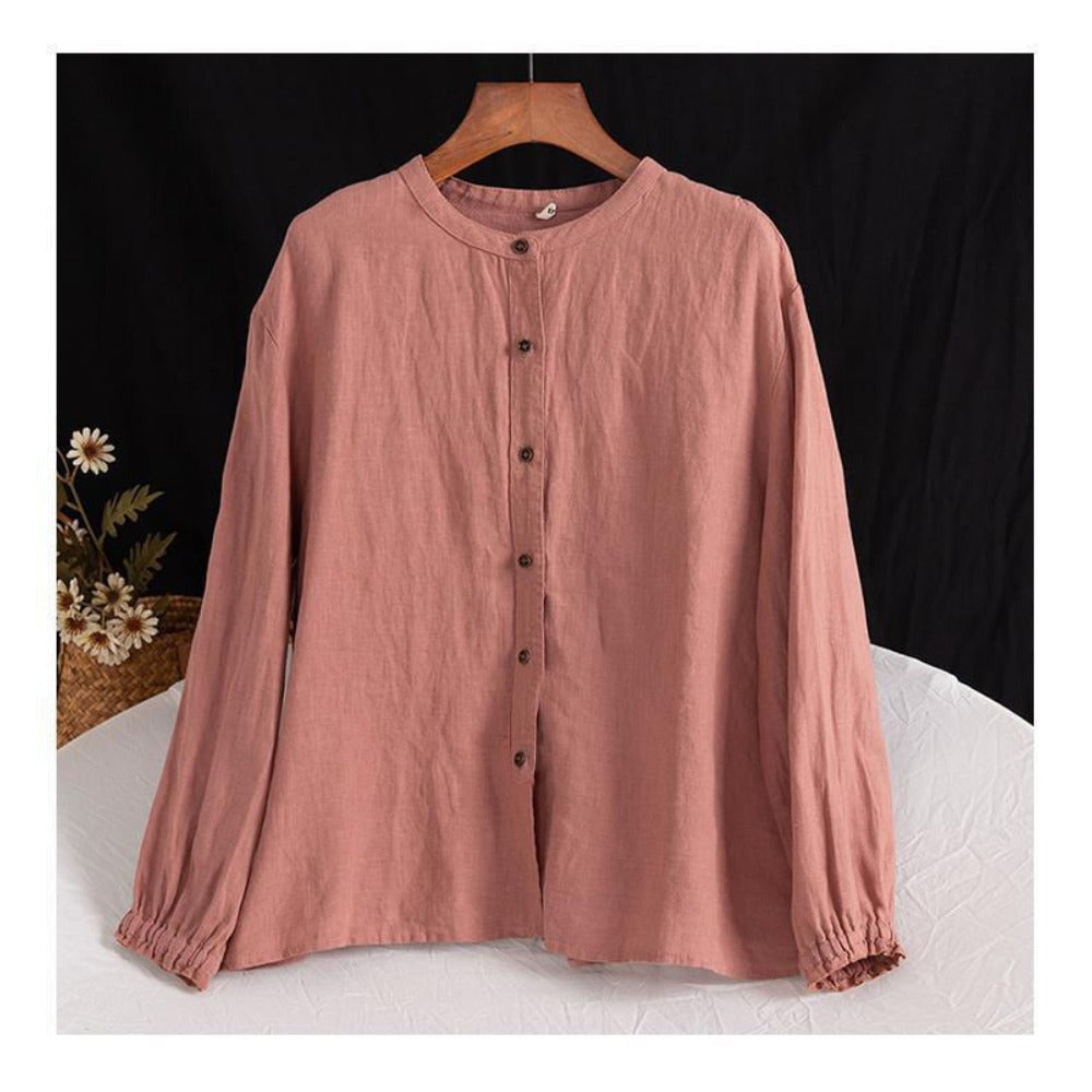 Long Sleeve Button Up Blouse for Women - Viola