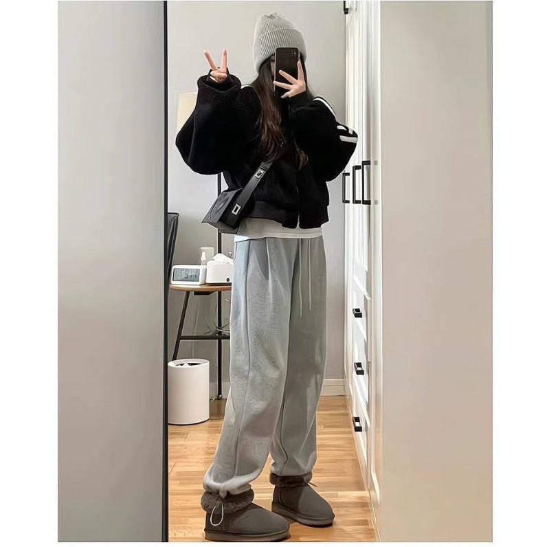 Fleece Lined Wide Leg Pants for Women - Maristella