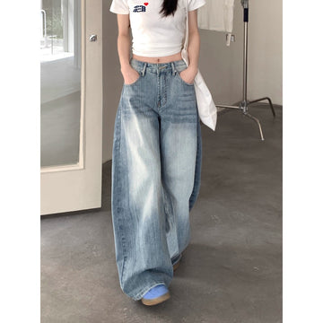 Light Blue Wide Leg High Waist Jeans for Women - Michela