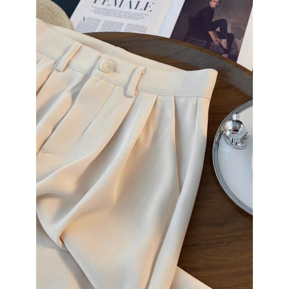 High Waisted Pleated Trousers for Women - Nina
