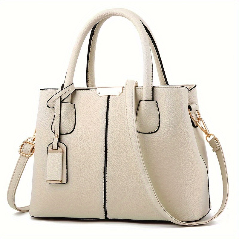 Women’s Leather Handbag with Structured Tote and Crossbody Strap