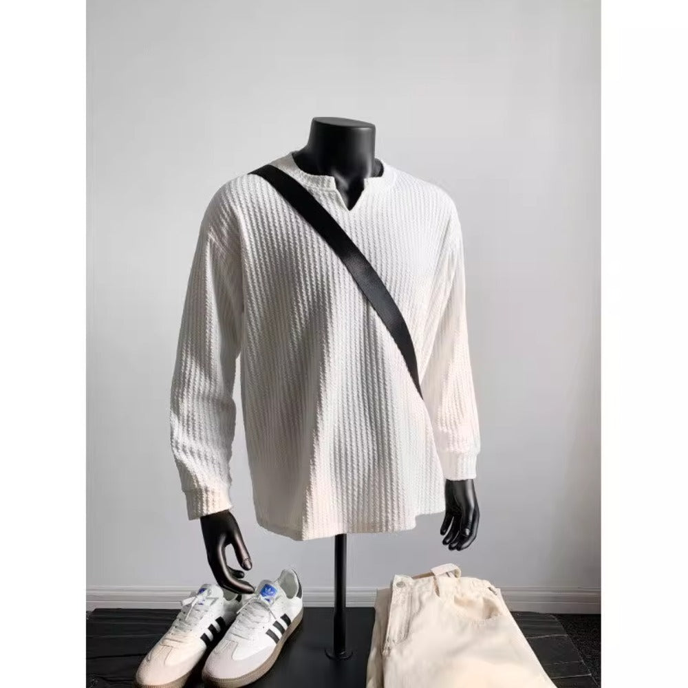 Long Sleeve Waffle Knit Shirt for Men - Daria