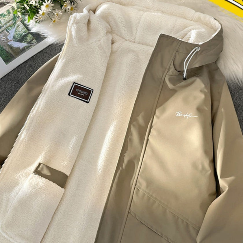 Reversible Fleece Lined Hooded Jacket for Men - Annetta