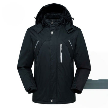 Hooded Waterproof Winter Jacket with Zipper Pockets for Men - Emma