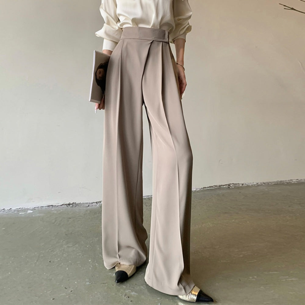 High-Waist Wide-Leg Trousers for Women - Rosa